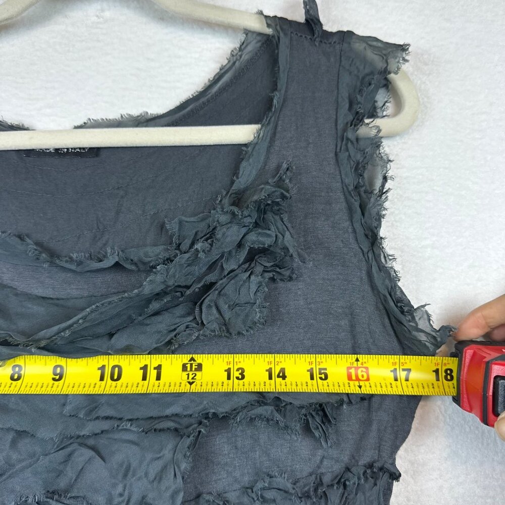 Prodotto in Italy Raw Ragdoll Silk Tank Shirt Size M Grunge Lagenlook Whimsigoth - Picture 12 of 12